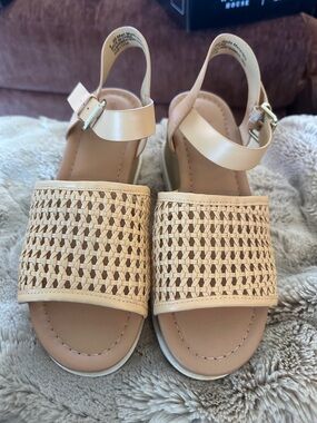 Target Beige Woven Slingback Sandals